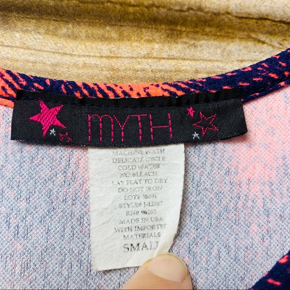 Myth Mini Cap Sleeve Dress Blue Coral Pink Small - Picture 4 of 4